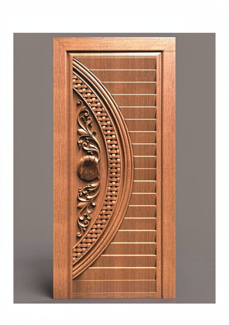 GSK HT - PAGE-04 Contemporary Semicircle Floral Relief Carved Door Design